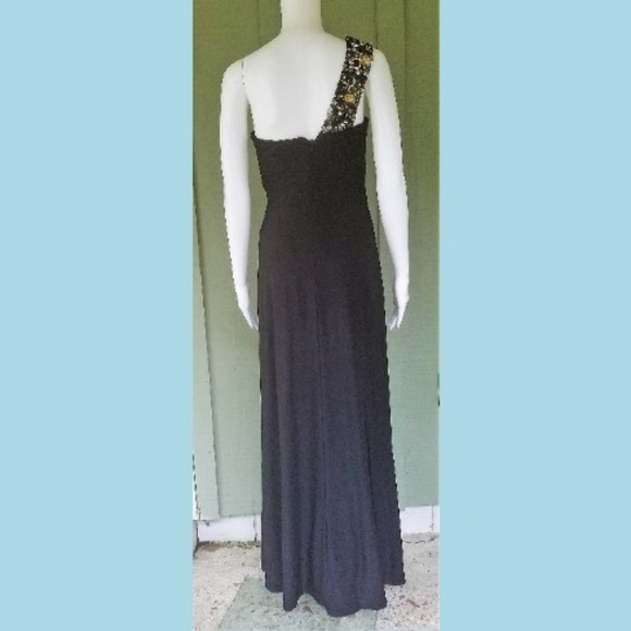 CACHE Black One Shoulder Rhinestone Evening Gown - Picture 4 of 5